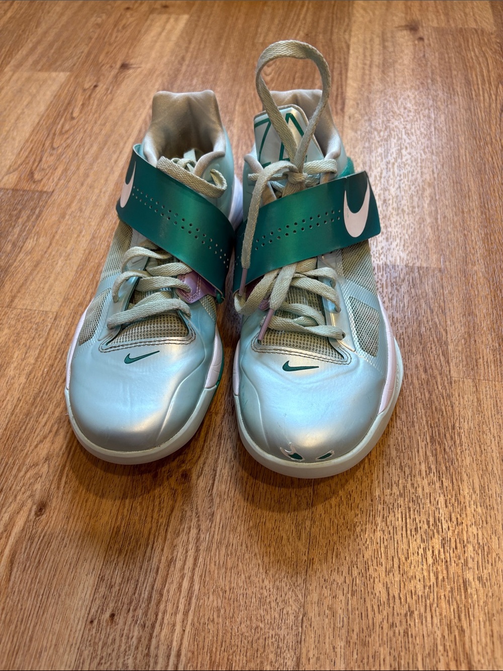 Nike Teal & Light Blue Basketball Shoes with Strap - Picture 3 of 5